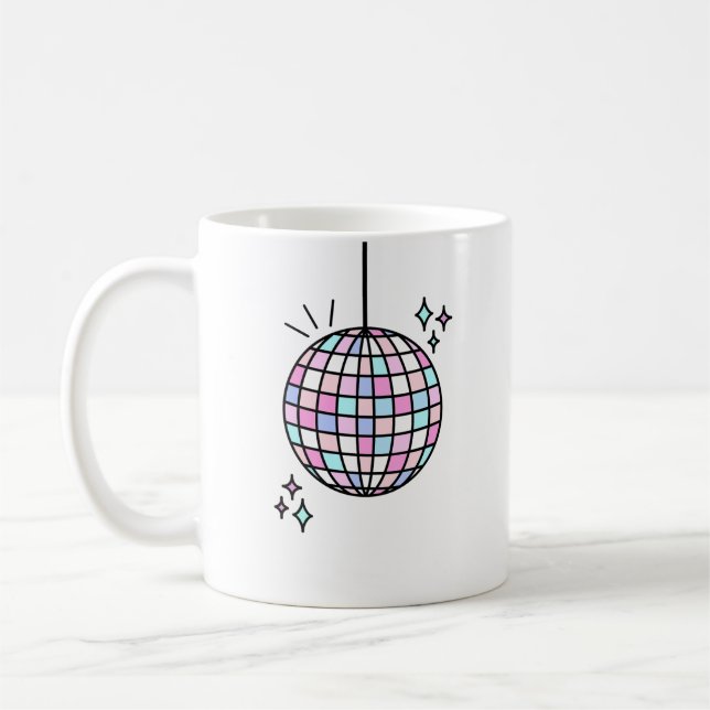 Taza De Café Neon Groovy Disco Ball (Izquierda)
