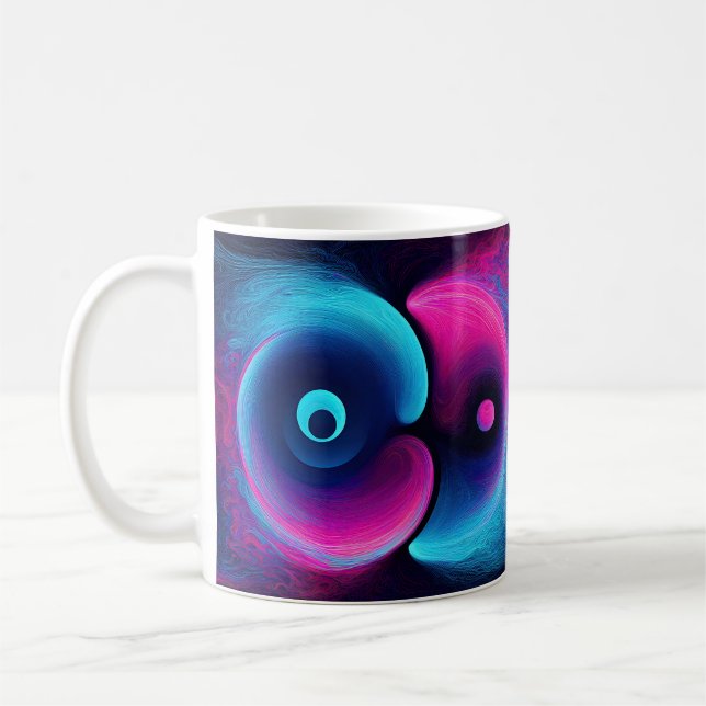 Taza De Café Neon Harmony: Una interpretación moderna de Yin Ya (Izquierda)