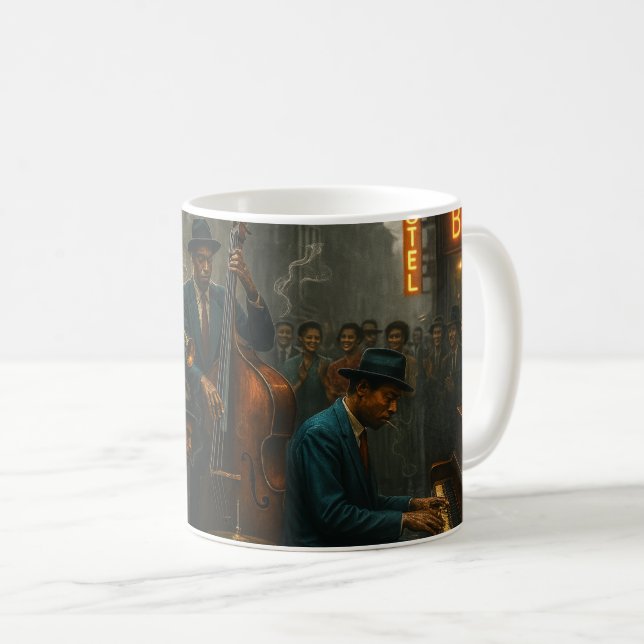 Taza De Café Neon Jazz Night Mood (Anverso derecho)