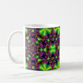 Taza De Café Neon Kaleidoscope Coffee Mug – Psychedelic Tasse
