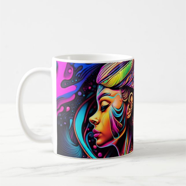 Taza De Café Neon Love Warrior #4 (Izquierda)