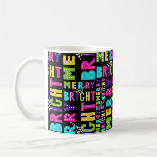 Taza De Café Neon Merry y Bright