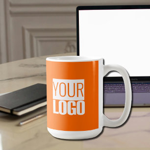 Taza De Café Neon naranja - añadir logo - promoción
