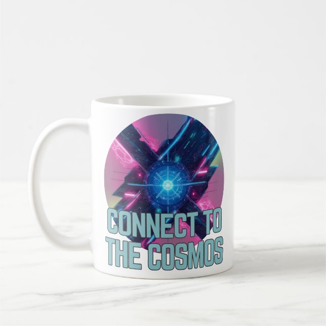 Taza De Café Neon Nexus - Conectarse al cosmos (Izquierda)