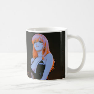 Taza De Café Neon Night Diva — Anime Girl & Street Car Mug