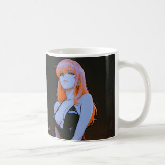 Taza De Café Neon Night Diva — Anime Girl & Street Car Mug