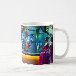 Taza De Café Neon Nights Butterfly Coctail Bar