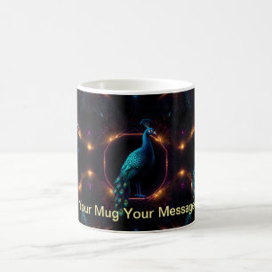 Taza De Café Neon Peacock Elegance