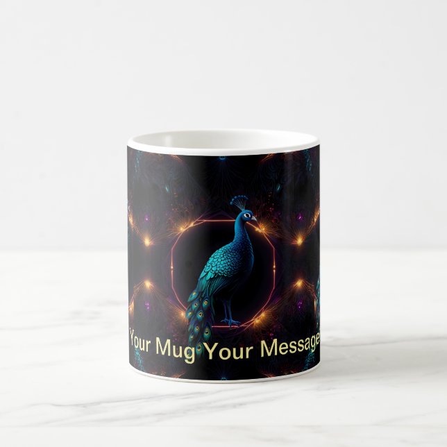 Taza De Café Neon Peacock Elegance (Centro)