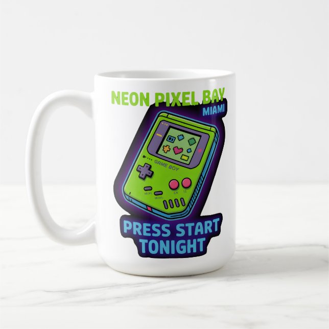 Taza De Café Neon Pixel Bay (Izquierda)