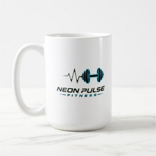 Taza De Café Neon Pulse Fitness Latido de Corazón Mancuerna Gim