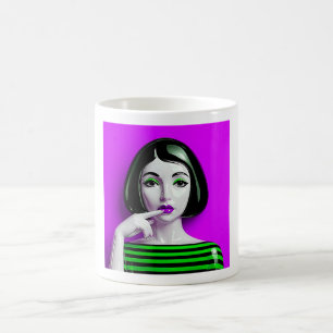 Taza De Café Neon Purple Art