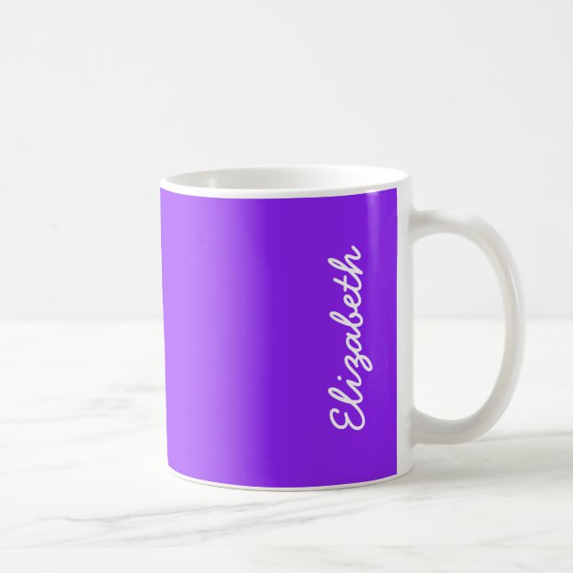 Taza De Café Neon Purple Solid Color Personalizar It (Derecha)