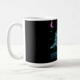 Taza De Café Neon Shark Synthwave - Depredador Oceánico Retro