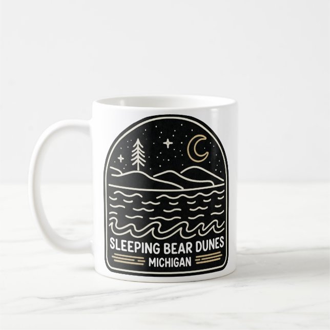 Taza De Café Neon Sleeping Bear Dunes Michigan (Izquierda)