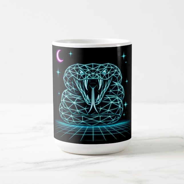 Taza De Café Neon Snake Synthwave - Retro Viper Strike (Centro)