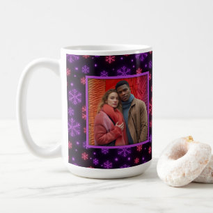 Taza De Café Neon Snowflakes