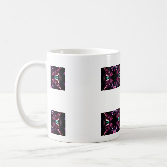 Taza De Café Neon Starburst Kaleidoscope (Izquierda)