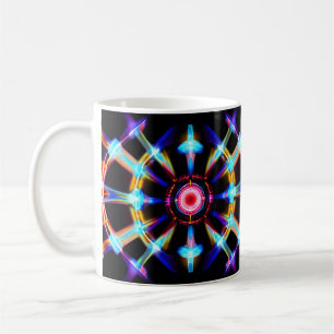 Taza De Café Neon Starburst Kaleidoscope