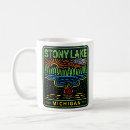 Taza De Café Neon Stoney Lake Michigan