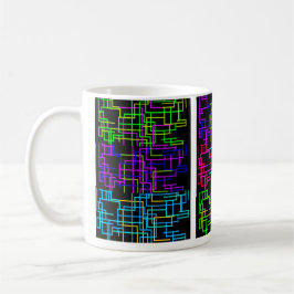 Taza De Café Neon Tech Pattern