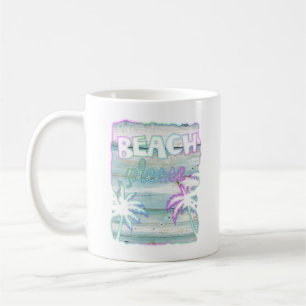 Taza De Café Neon Tropical Beach Vacation Palm Trees