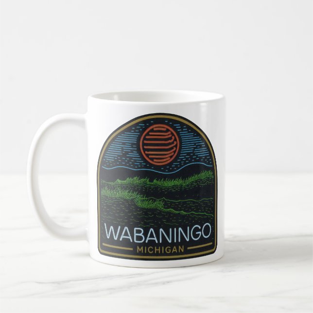 Taza De Café Neon Wabaningo Michigan (Izquierda)
