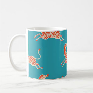 Taza De Café Neon Zebra: Retro Colorful Seamless