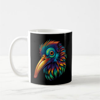 Taza De Café Neozelandés geométrico colorido Kiwi Bird Pop Anim