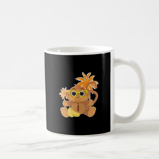 Taza De Café Nerd de mono - Negro (Derecha)