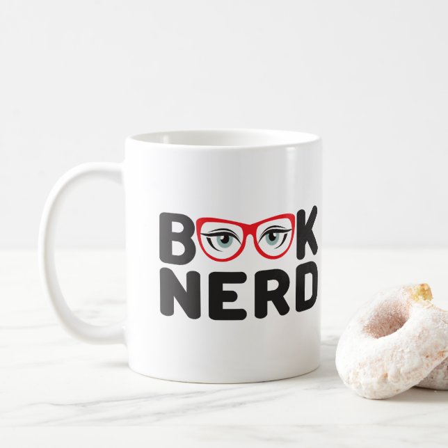 Taza De Café Nerd del libro (Con donut)