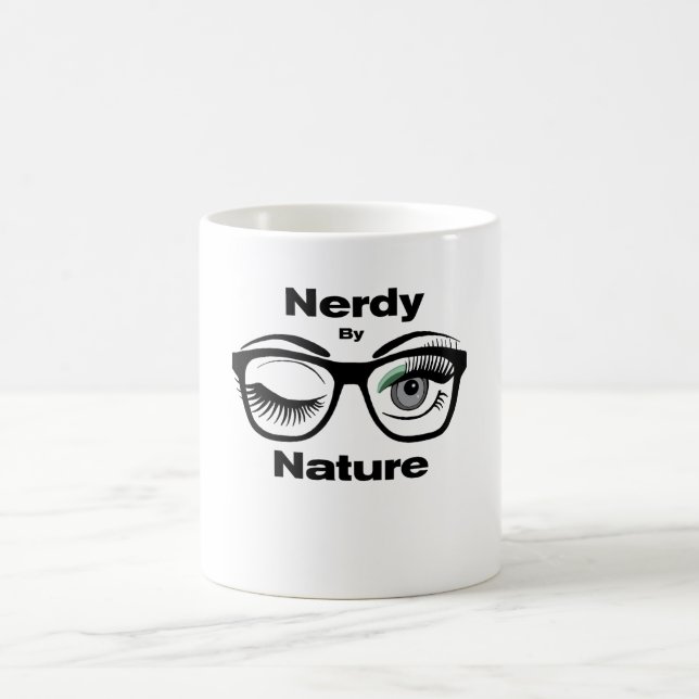 Taza De Café Nerdy by Nature Funny Geek Design with Glasses (Centro)