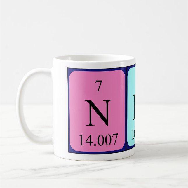 Taza De Café Nery nombre de tabla periódica mug (Izquierda)