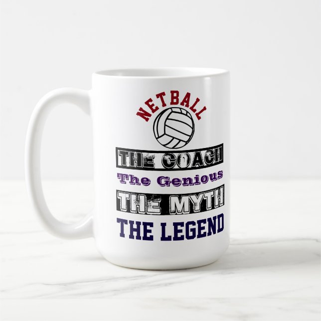 Taza De Café Netball del lema de la leyenda del coche (Izquierda)