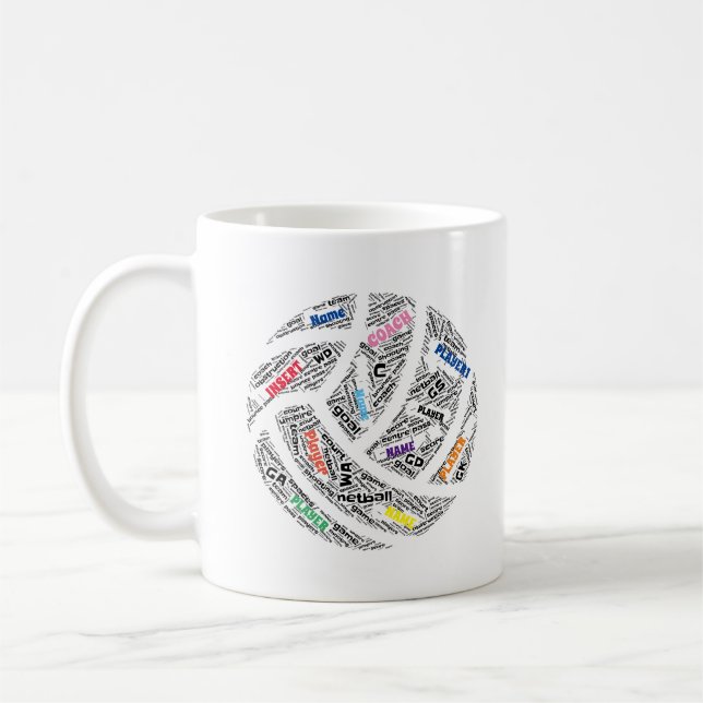 Taza De Café Netball Mug personalizado por equipos (Izquierda)