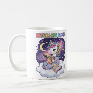 Taza De Café Netflix y Personalizado de Neigh Unicorn