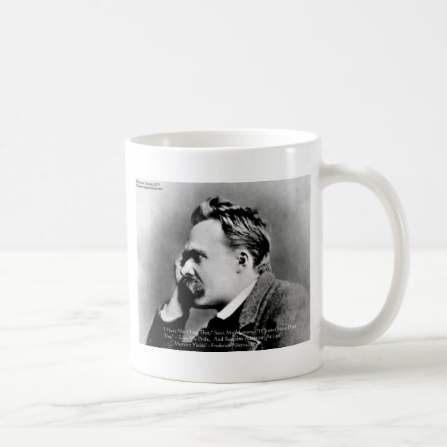 Taza De Café Netzsche "Orgullo Vs Memoria" Wisdom Cita Regalos/ (Derecha)