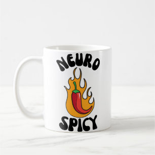 Taza De Café Neuro Picante Llamas de Pimienta Autismo Neurotípi