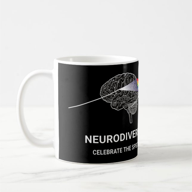 Taza De Café Neurodiversidad Autism Spectrum ASHD ADHD Rainbow  (Izquierda)