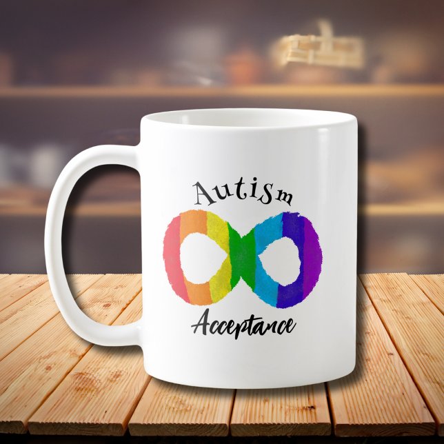Taza De Café Neurodiversidad Autismo aceptación Arcoiris (Subido por el creador)