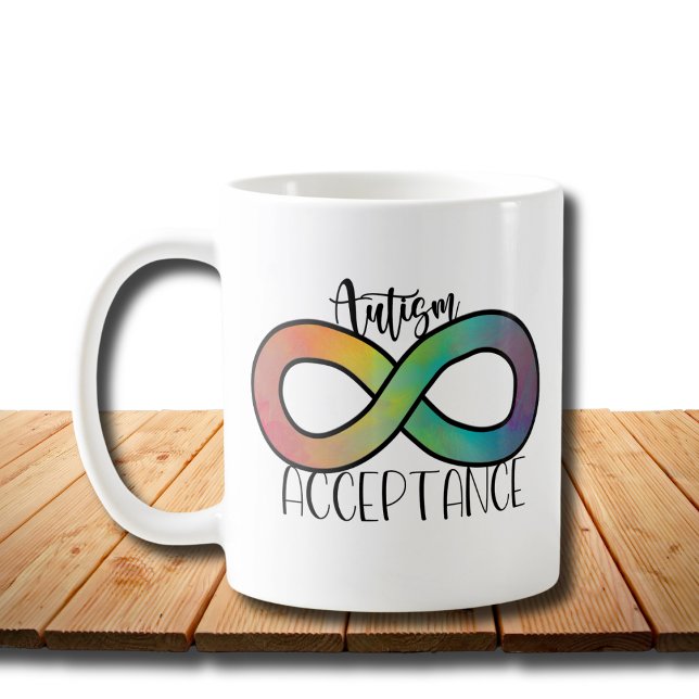 Taza De Café Neurodiversidad Autismo aceptación Arcoiris (Subido por el creador)