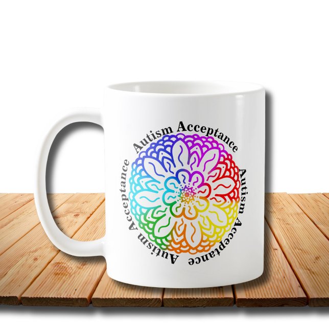 Taza De Café Neurodiversidad Autismo aceptación del manala arco (Subido por el creador)