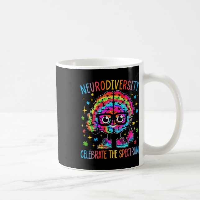 Taza De Café Neurodiversidad Autismo cerebral Conciencia Asd Ad (Derecha)