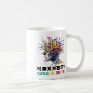 Taza De Café Neurodiversidad Autismo cerebral Conciencia Asd Ad
