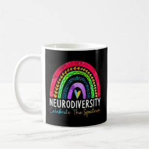 Taza De Café Neurodiversidad Autismo Espectro Asd Adhd Rainbow 