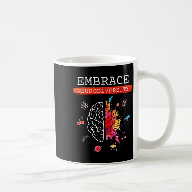 Taza De Café Neurodiversity Embrace Adhd Autism Asd Awareness G (Derecha)