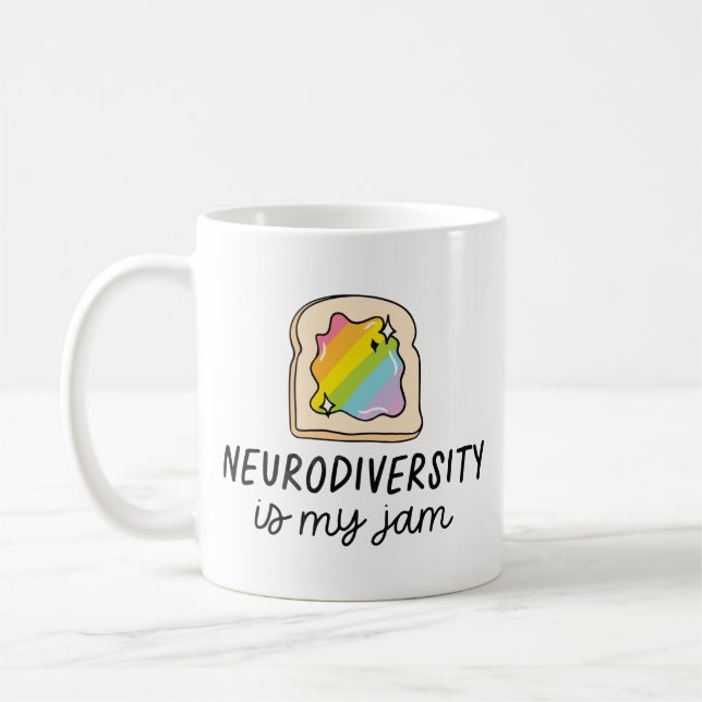 Taza De Café Neurodiversity Is My Jam Rainbow Toast (Izquierda)