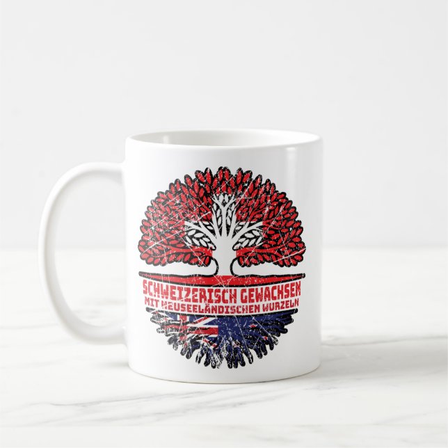 Taza De Café Neuseeland Neuseeländisch Schweizer Schweiz Baum (Izquierda)