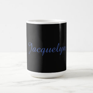 Taza De Café Neutral Black & Blue Plain Elegant Nombre propio m
