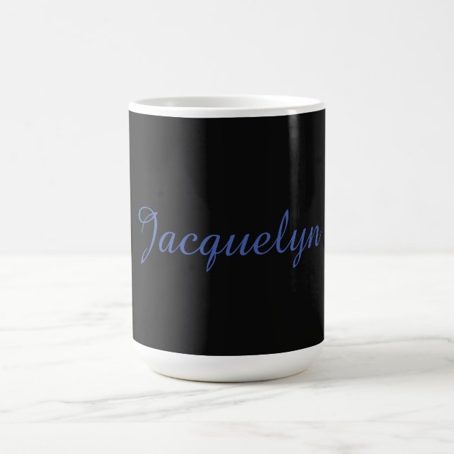 Taza De Café Neutral Black & Blue Plain Elegant Nombre propio m (Centro)